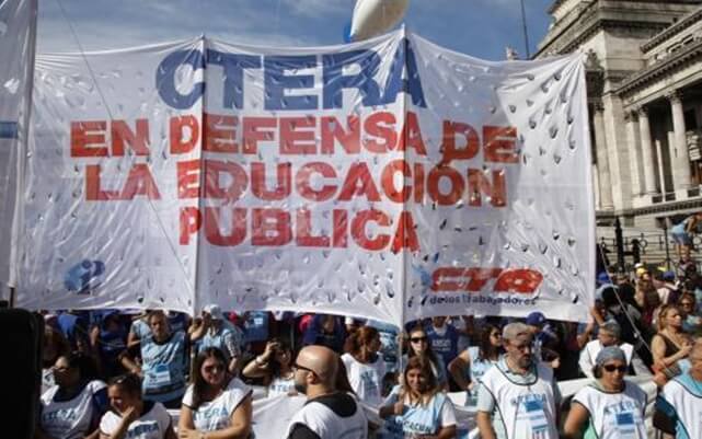CTERA convocó a un paro docente en todo el país para el miércoles